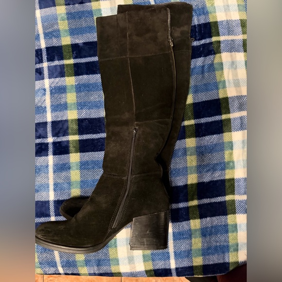 Steve Madden Black Suede Knee-High Boots